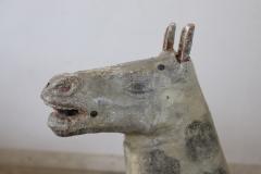 19th Century Antique Rocking Horse in Painted Wood and Paper Mache - 3292150