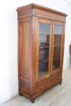 19th Century Antique Solid Walnut Bookcase or Vitrine - 2983567