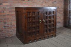 19th Century Arts Crafts Medieval Style Oak Cabinet - 506438