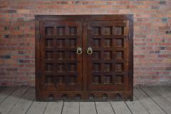 19th Century Arts Crafts Medieval Style Oak Cabinet - 506439