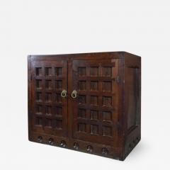 19th Century Arts Crafts Medieval Style Oak Cabinet - 676525