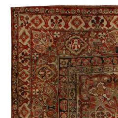 19th Century Authentic Indian Amritsar Botanic Handmade Wool Carpet - 2461497