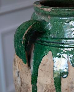 19th Century Balkan Terracotta Jar with Green Drip Glaze - 4282454
