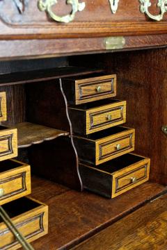 19th Century Baroque Revival Secretaire Cabinet Oak Handcarved AT ca 1870 - 4484576