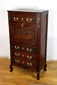 19th Century Baroque Revival Secretaire Cabinet Oak Handcarved AT ca 1870 - 4484577