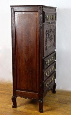 19th Century Baroque Revival Secretaire Cabinet Oak Handcarved AT ca 1870 - 4484578