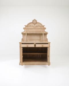19th Century Belgian Bleached Oak Buffet with Sculpted Shelf - 3471213