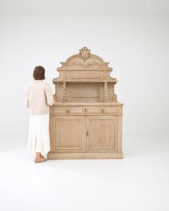 19th Century Belgian Bleached Oak Buffet with Sculpted Shelf - 3471214