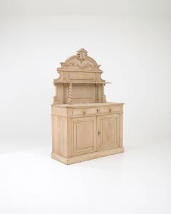 19th Century Belgian Bleached Oak Buffet with Sculpted Shelf - 3471215