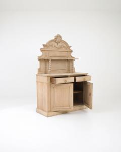 19th Century Belgian Bleached Oak Buffet with Sculpted Shelf - 3471216