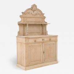 19th Century Belgian Bleached Oak Buffet with Sculpted Shelf - 3511243