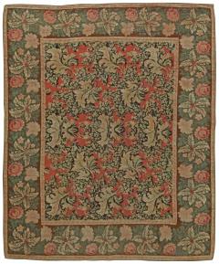 19th Century Bessarabian Brick Red Green Pale Moss and Pink Handmade Rug - 2460819