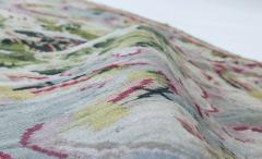 19th Century Bessarabian Floral Design Wool Rug in Deep Fuchsia Blue and Green - 2460808