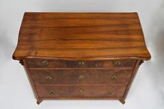 19th Century Biedermeier Chest Of Drawers With Carvings Nutwood AT ca 1860 - 4573484