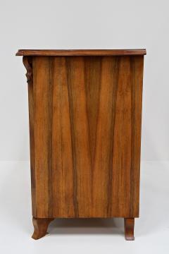 19th Century Biedermeier Chest Of Drawers With Carvings Nutwood AT ca 1860 - 4573487