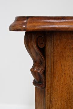 19th Century Biedermeier Chest Of Drawers With Carvings Nutwood AT ca 1860 - 4573489