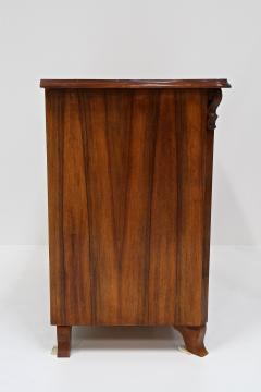 19th Century Biedermeier Chest Of Drawers With Carvings Nutwood AT ca 1860 - 4573491
