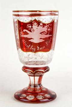 19th Century Biedermeier Glass Goblet Engraved Handpainted AT ca 1835 - 4546493