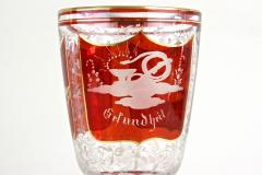 19th Century Biedermeier Glass Goblet Engraved Handpainted AT ca 1835 - 4546496