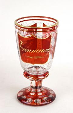 19th Century Biedermeier Glass Goblet Engraved Handpainted AT ca 1835 - 4546497