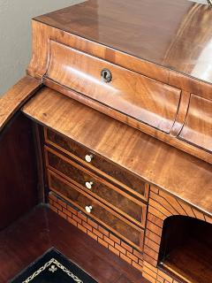 19th Century Biedermeier Mahogany Cylinder Top Bureau Desk - 3548056