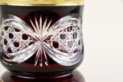 19th Century Biedermeier Ruby Red Overlay Glass Goblet Gilt Parts CZ ca 1840 - 3810320