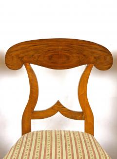 19th Century Biedermeier Shovel Dining Chairs Nutwood Set Of 6 AT ca 1830 - 4624033