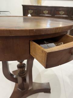 19th Century Biedermeier Style Drum Table - 4157291