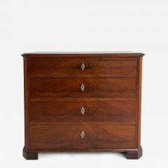 19th Century Biedermeier Style Mahogany Chest of Drawers Matched Flame Grain - 4553361
