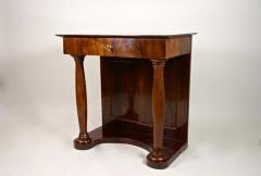 19th Century Biedermeier Wall Console Table with Columns Nutwood AT ca 1860 - 4161266