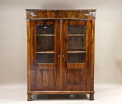 19th Century Biedermeier Walnut Cabinet Vitrine Bookcase Austria ca 1830 - 4685883
