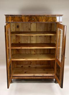 19th Century Biedermeier Walnut Cabinet Vitrine Bookcase Austria ca 1830 - 4685886
