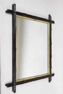 19th Century Black Forest Rustic Mirror Gilt Bars Hand Carved AT ca 1880 - 4390480
