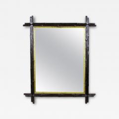 19th Century Black Forest Rustic Mirror Gilt Bars Hand Carved AT ca 1880 - 4392496