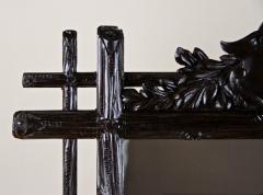 19th Century Black Forest Rustic Mirror with Coat of Arms Carving AT ca 1880 - 4310766