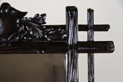 19th Century Black Forest Rustic Mirror with Coat of Arms Carving AT ca 1880 - 4310768