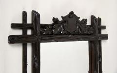 19th Century Black Forest Rustic Mirror with Coat of Arms Carving AT ca 1880 - 4310769