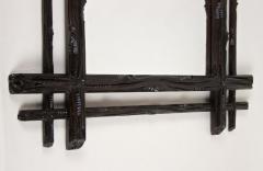 19th Century Black Forest Rustic Mirror with Coat of Arms Carving AT ca 1880 - 4310771