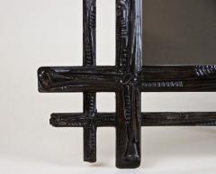 19th Century Black Forest Rustic Mirror with Coat of Arms Carving AT ca 1880 - 4310772