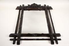 19th Century Black Forest Rustic Mirror with Coat of Arms Carving AT ca 1880 - 4310773