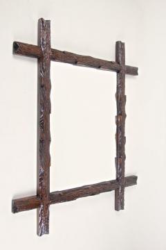 19th Century Black Forest Rustic Wall Mirror Hand Carved Austria circa 1880 - 4210412