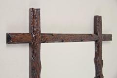 19th Century Black Forest Rustic Wall Mirror Hand Carved Austria circa 1880 - 4210414
