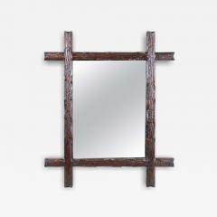 19th Century Black Forest Rustic Wall Mirror Hand Carved Austria circa 1880 - 4211626