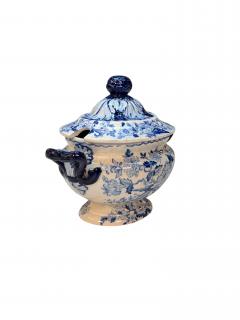 19th Century Blue White Sauce Tureen Lid - 4549083