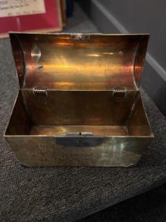 19th Century Brass Dome Topped Casket - 4767382