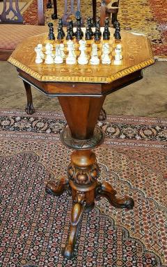 19th Century British Trumpet Shaped Table with Games Top - 1705021