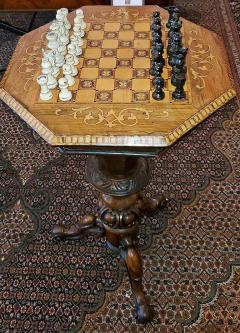 19th Century British Trumpet Shaped Table with Games Top - 1705031