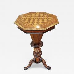 19th Century British Trumpet Shaped Table with Games Top - 1705666