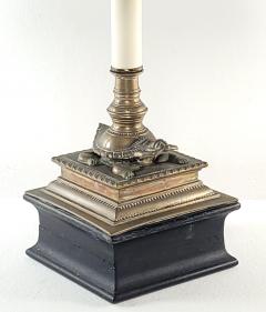 19th Century Bronze Candlestick Lamp India circa 1840 - 3625608