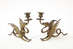 19th Century Bronze Griffin Candlesticks - 2614902